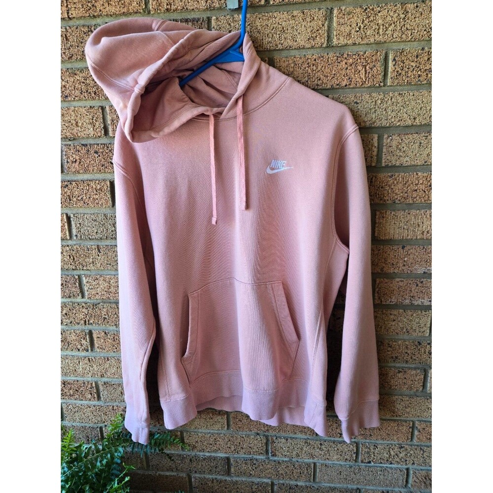 ​Nike Pastel Pink Sportswear Fleece Pullover Hoodie Embroidered Swoosh Size M